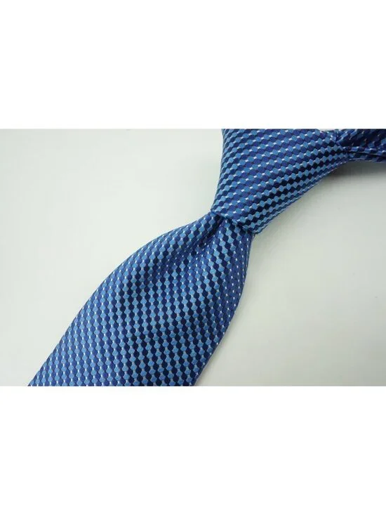 Eton Cobalt Blue Cherry Red Ivory Micro Pin Dot 100% Silk Tie Brand New Tags