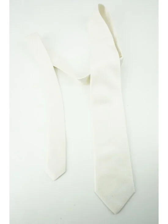 Eton Eggshell White Herringbone 100% Silk Tie Brand New With Tags