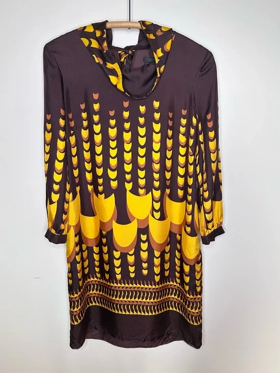 J. Crew Collection Silk Mod Mini Dress Retro Roll Neck 2008‎ Vintage Size 4