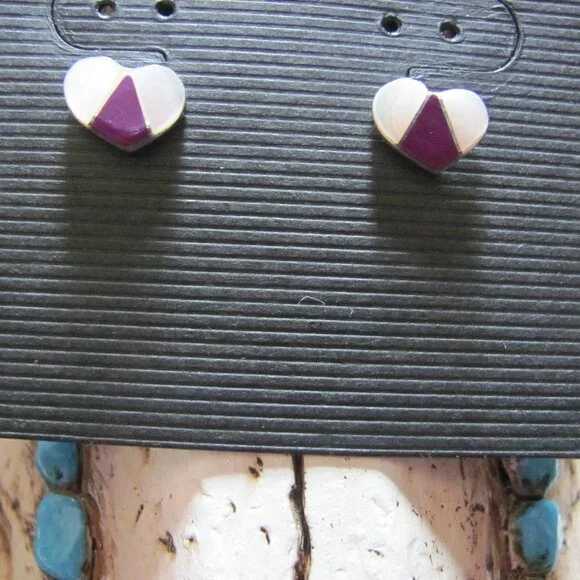 SUGALITE‎ POST BACK EARRINGS NAVAJO MADE STERLING SILVER POSTS