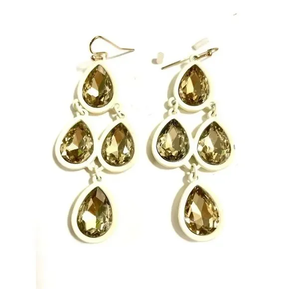 Crystal Dangle Chandelier Fashion Earrings #gold crystals