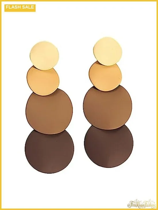 Vintage Round Disc Drop Dangle Earrings Boho Geometric Statement Women Jewelry