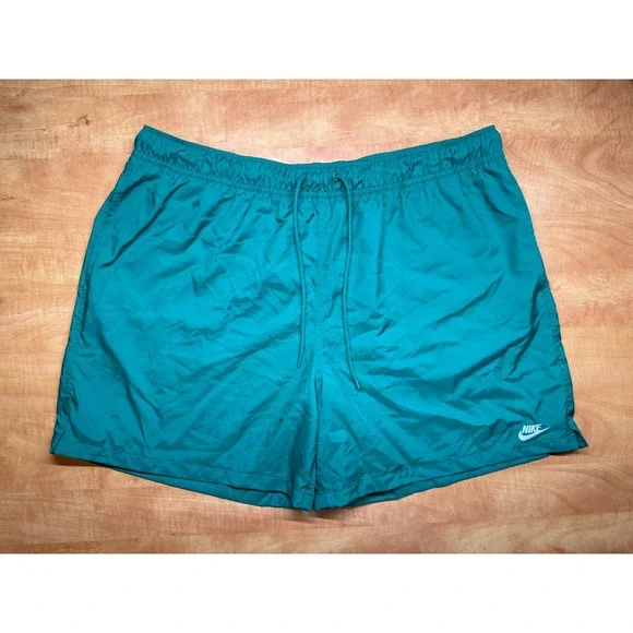 Nike Mens XXL‎ Swim Trunks Kelly Green Mesh Lined Drawstring Board Shorts Vented