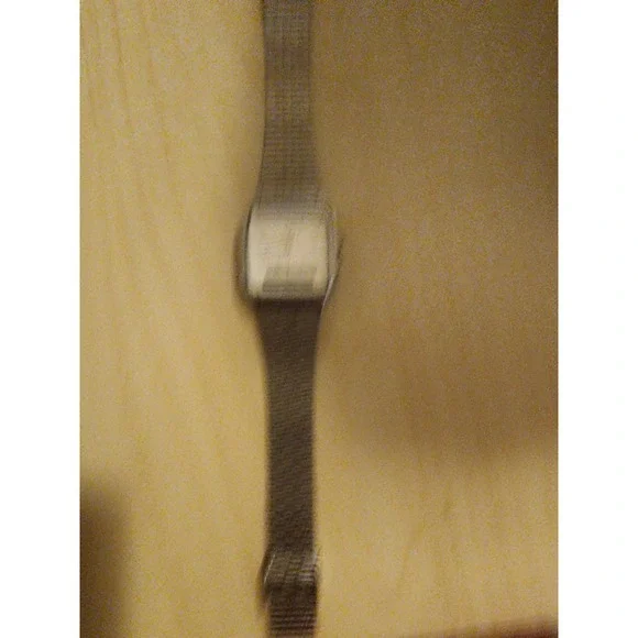 Vintage Casio AQ-321 Ana-Digi Watch Silver Tone Stainless Steel Square Face