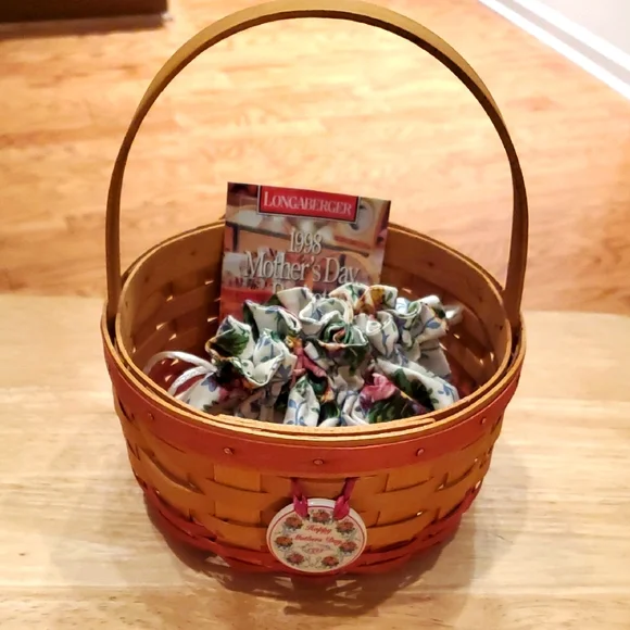 Longaberger 1998 🌻 Mother's Day Rings & Things Basket with Jewelry Pouch