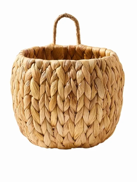 Handwoven Natural Seagrass Storage Basket with Handle