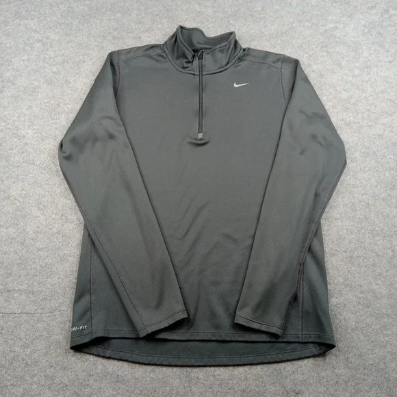 Nike Pullover Mens Medium Gray‎ Dri-FIT 1/4 Zip Running Top 547793-060