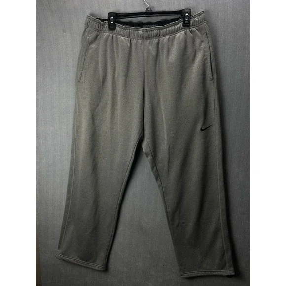 Nike Therma-FIT Sweatpants Mens XL Gray Fleece Adjustable Leg Opening