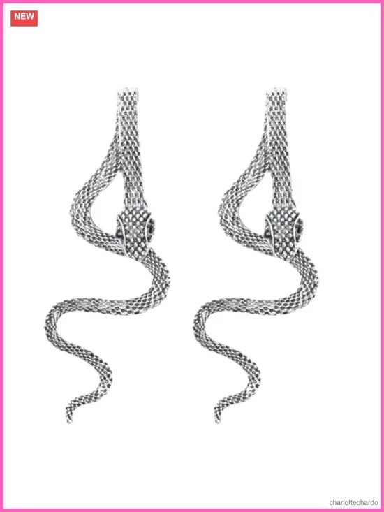 Vintage Goth Snake Drop Dangle Statement Earrings for Women