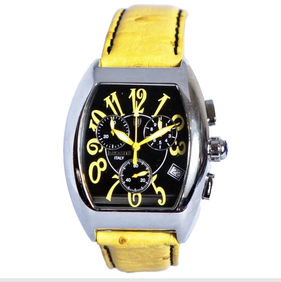 Lancaster Men's Yellow & Black Watch