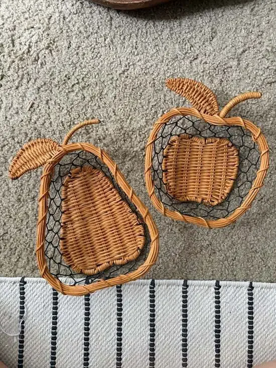 Fruit Apple And Pear Wicker Rattan Baskets