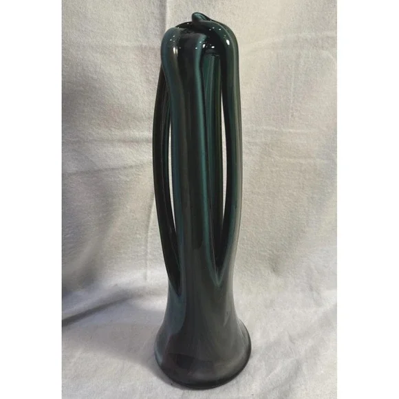 Vintage Murano Fused/Folded Swung Stretch Basket Vase 11