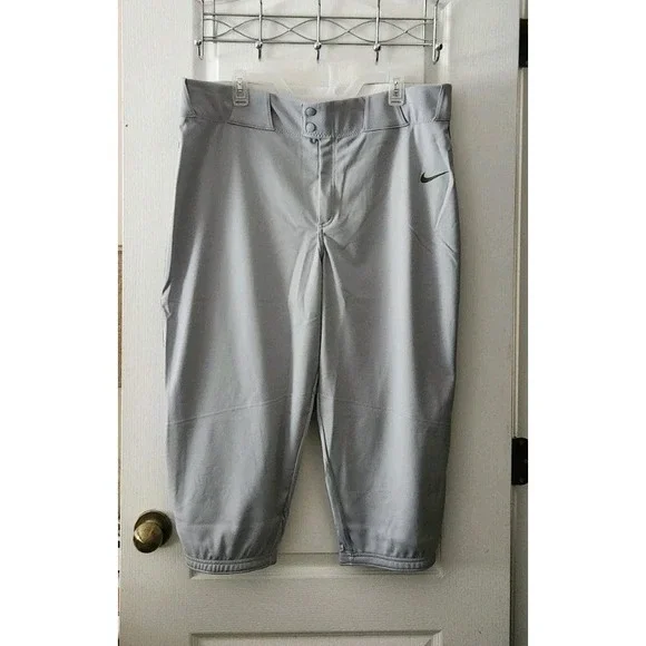 Nike Dr-Fit Team Engineered Men's Baseball Pants‎ Grey XXL Swoosh Logo NEW