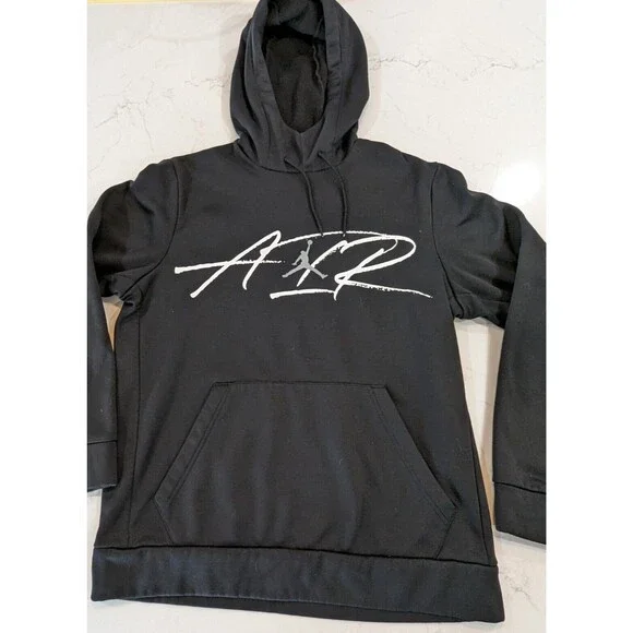Vintage Nike Air Jordan Hoodie Sweatshirt Black Men Small Pullover