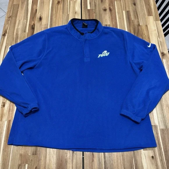Florida Gulf Coast‎ Eagles Pullover Mens 2XL Blue Nike Fleece 1/4 Zip FGCU
