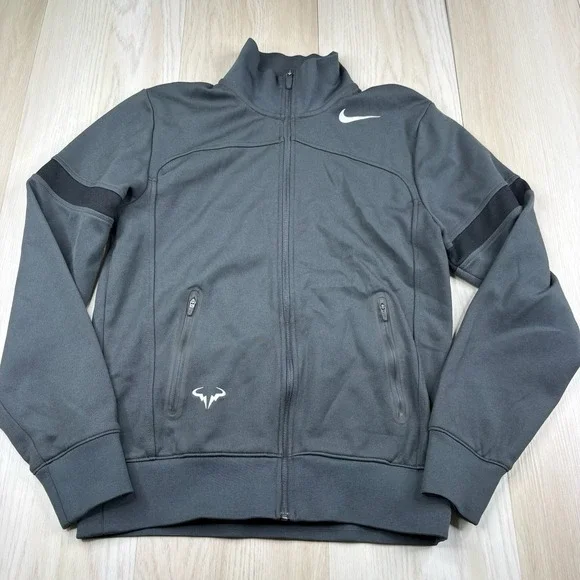 Nike Nadal 2011 US Open Vamos Rafa Ace Tennis Jacket 424981-060 Gray Mens Small