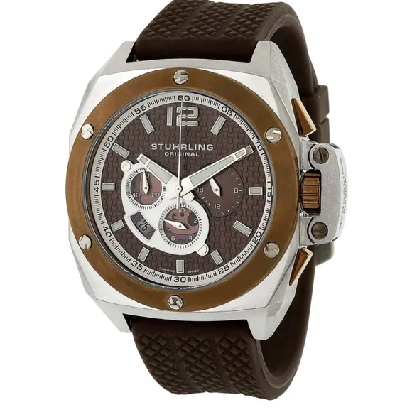 Stuhrling Expedition Men's Brown Chronograph Watch