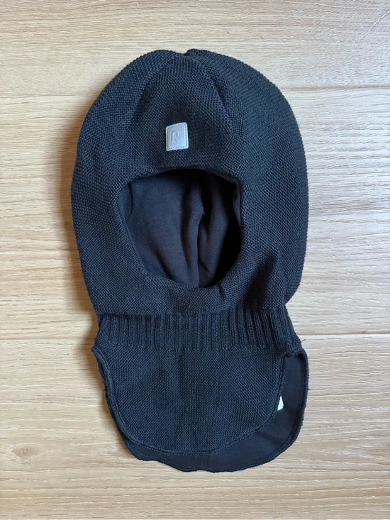 Reima Starrie Kids Balaclava US 6-7Y Black Merino Wool Cotton lined