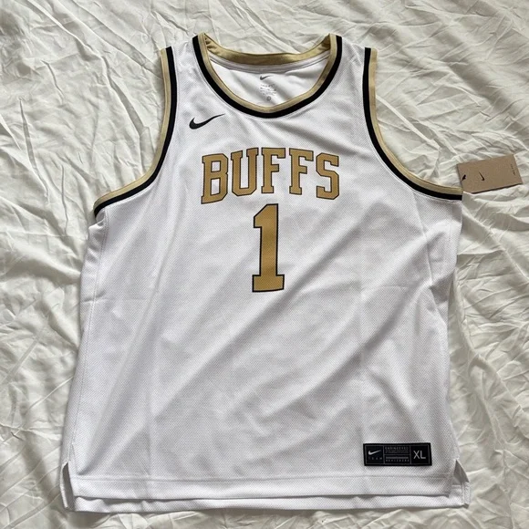 Brand New Nike CU Buffs White and Gold Basketball Jersey