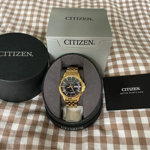 Citizen Gold Men's Watch with Black Dial