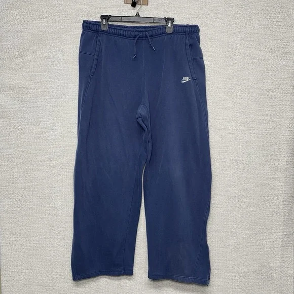 Y2K Nike Sweatpants XL (36x32) Baggy Wide Leg Faded Blue