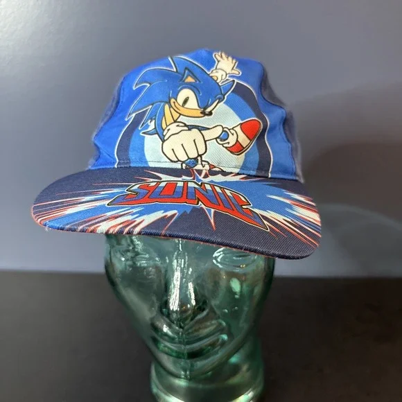 Sonic The Hedgehog Baseball CAP HAT Adjustable Boys Gamer Hat Blue‎