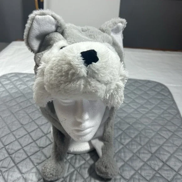 PUGS Husky Wolf Plush Trapper Hat Warm Winter Beanie Flaps Unisex