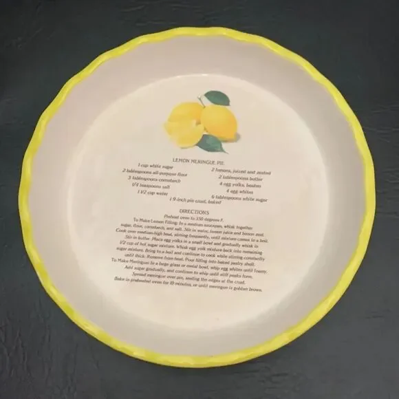 Lemon Meringue Pie Recipe Baking Serving County Kitchen Yellow Brown White
