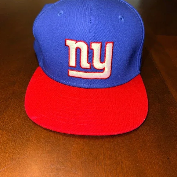 NFL Team Apparel New York Giants Youth Snapback Hat Blue Red NY Logo Cap