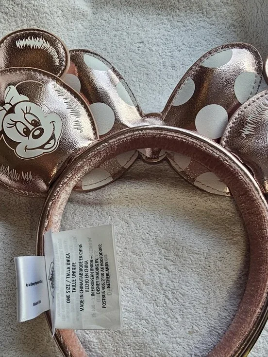 Metallic Rose Gold Minnie Balloon Mouse Ear Headband - One Size