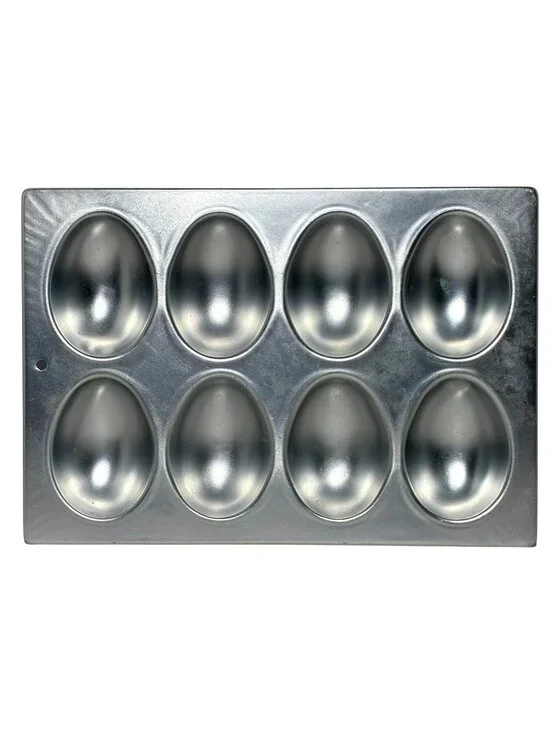 Wilton 8 Egg Shaped Mini Cake Pan Mold Easter Eggs #2105-2118 Aluminum VTG 1989