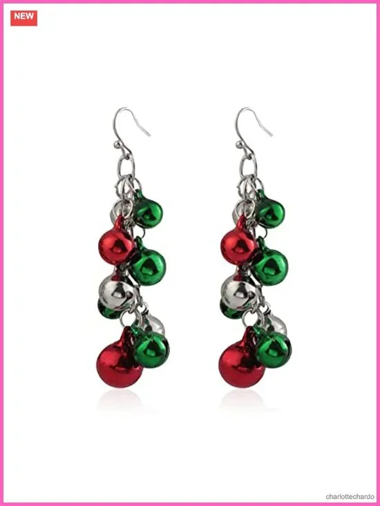 Christmas Dangle Earrings Zinc Alloy Acrylic Holiday Party Jewelry