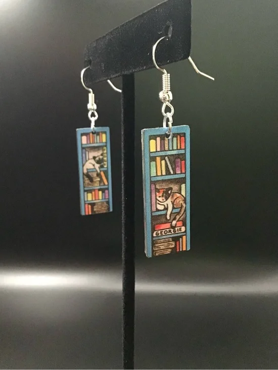 SOLD Bookshelf Earrings