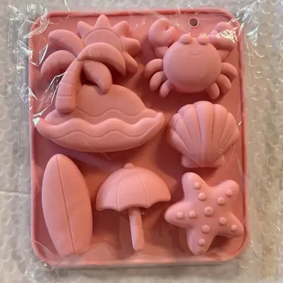 Unbranded Tropical Beach Theme Silicone Mold Pink