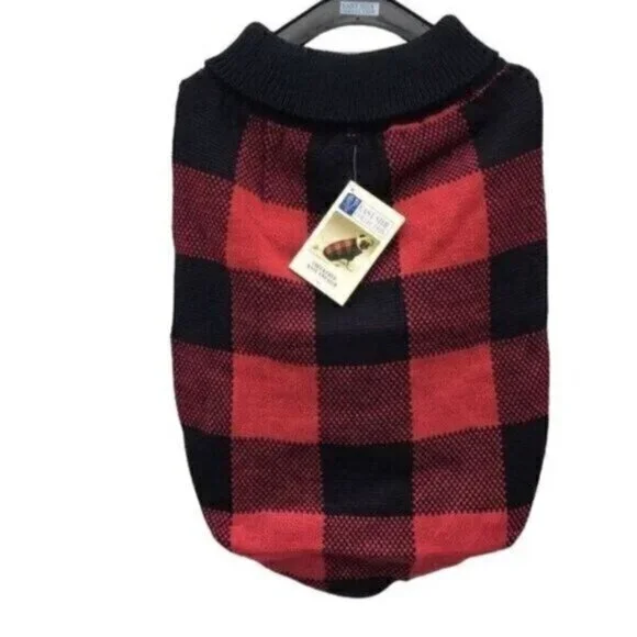 East Side Collection Checkered Knit Dog Sweater Large New
