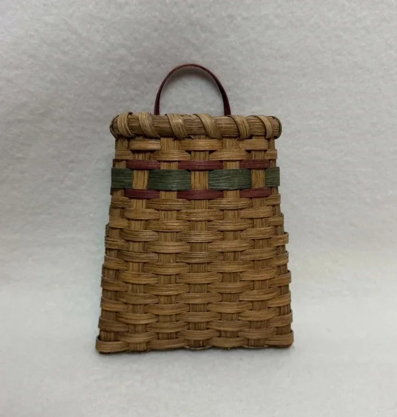 Handwoven Splint Wood Wall Basket 6