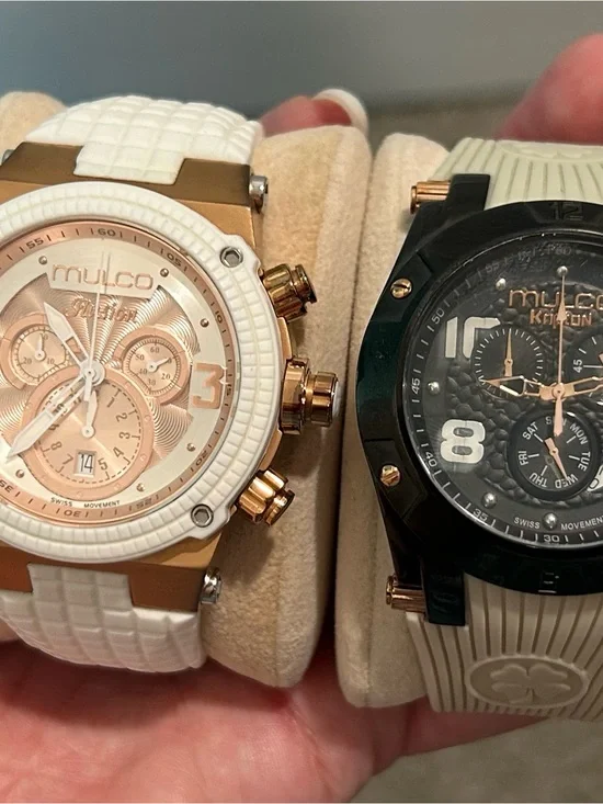 Mulco Men’s White and Rose Gold Multifunction Chronograph Watch
