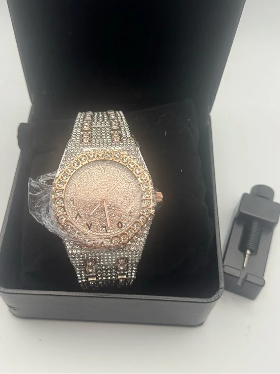 Rose Gold and Silver Crystal Women's Fashion Watch