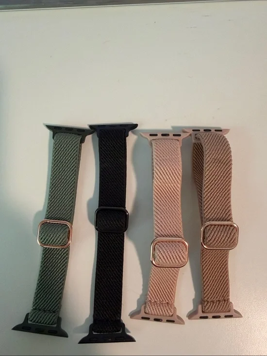 Woven Loop Apple Watch Band Set - Olive, Black, Blush, Taupe