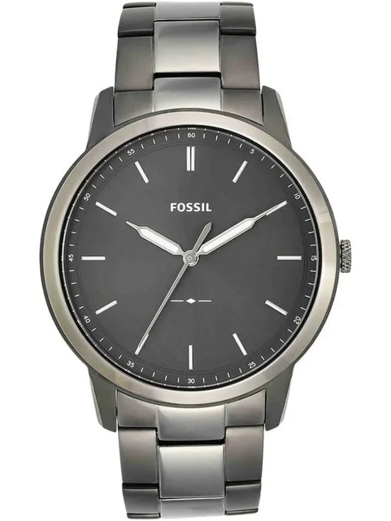 Men's Smoke Gray Minimalist Quartz Stainless Steel Three-Hand Wrist Watches