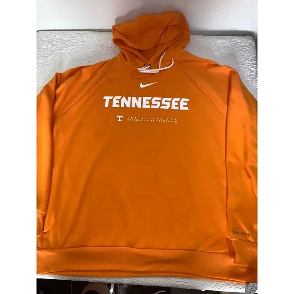 Nike Tennessee Volunteers Hoodie‎ Mens Orange Dri-FIT Center Swoosh Zip Pockets