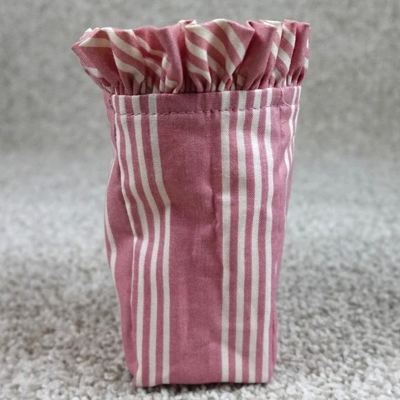 Longaberger 1998 Horizon of Hope Basket Liner Rose Stripe Pink Ruffled Fabric