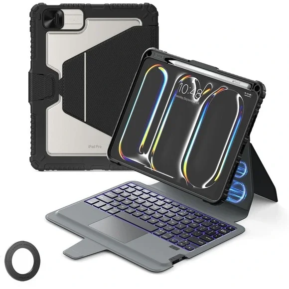 iPad Pro 11 iPad Air 5 4 Case with Keyboard Trackpad Backlit Nillkin Black‎
