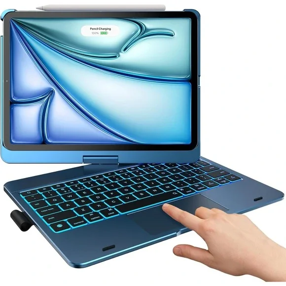 typecase 11 Inch ABS Keyboard Case Trackpad Backlit for iPad Air‎ Pro Blue