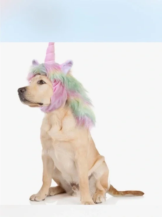 Amazon Pastel Unicorn Dog Headpiece in Pink, Green & Lavender