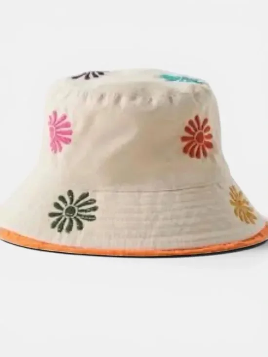 Zara Girls Printed Cotton Bucket Hat (Size 10-14yrs)