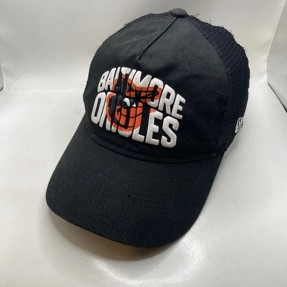 Baltimore Orioles Hat Youth‎ New Era Black Snapback Trucker Cleaned VGC SEE PICS