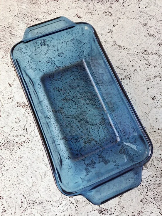 Vintage Anchor Hocking Cobalt Blue Glass Loaf Pan 1.5 Qt 5x9 Baking Dish 1041