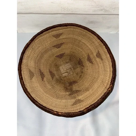 Vintage Tonga Basket‎ Binga Zimbabwe African Wall Art Winnowing Grandmother Tray