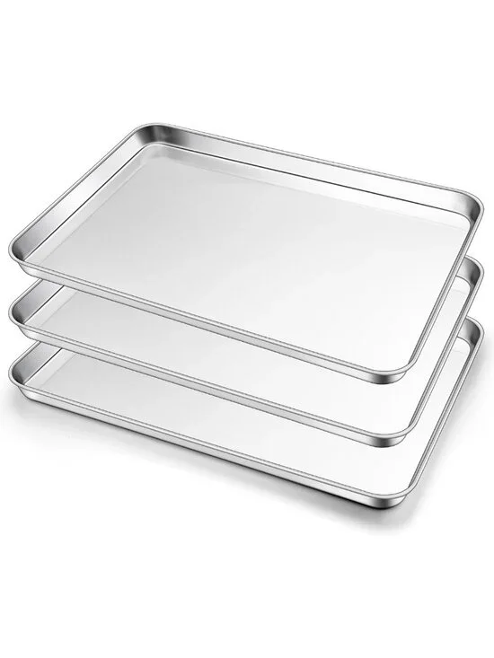 Heavy Duty Stainless Steel Baking Sheets Set - 3 Pack, 18x13 Inch, Kitchen